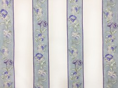 Ткань с цветами Liz Raya azul в синюю полосу