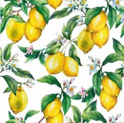 Натуральная ткань с лимонами Lemons