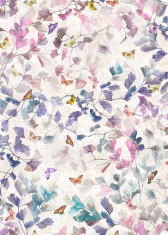  Портьерная ткань с бабочками Loras violeta